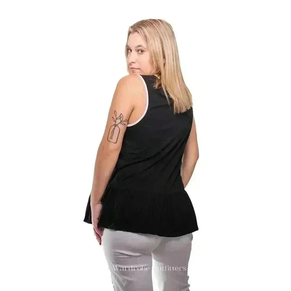 Kate Spade Black Ruffled Peplum Tank - S - Picture 3 of 11